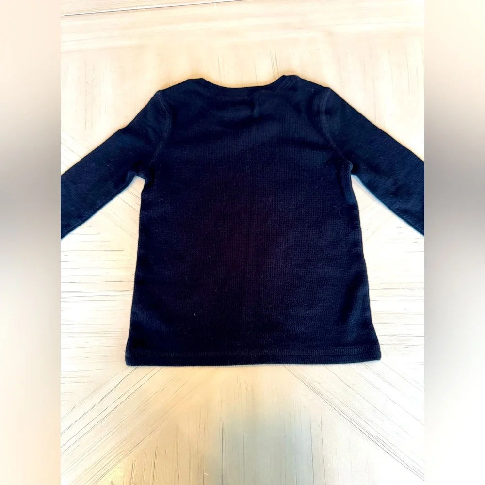Old Navy Black Waffle Knit Thermal Long Sleeve Shirt - Size 4T Toddler